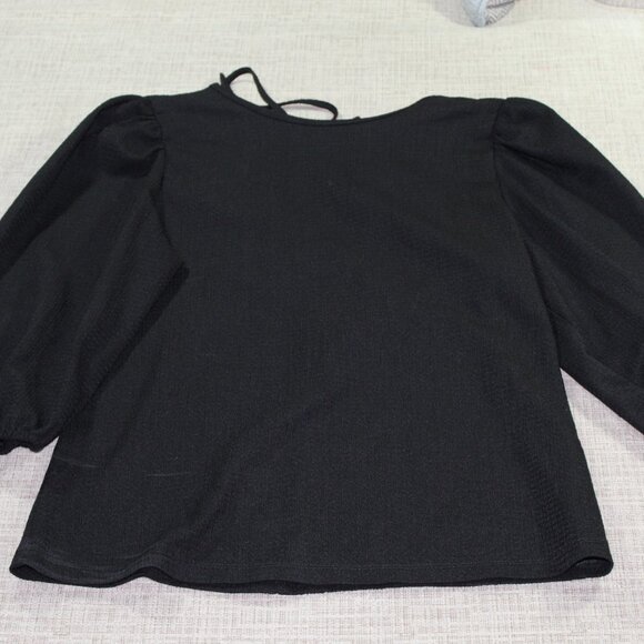Marc New York Size Small Black Crepe Keyhole Blouse - Picture 1 of 5